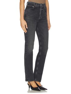 Agolde fitted 90’s Jean in distressed black wash size 24 luxury jeans